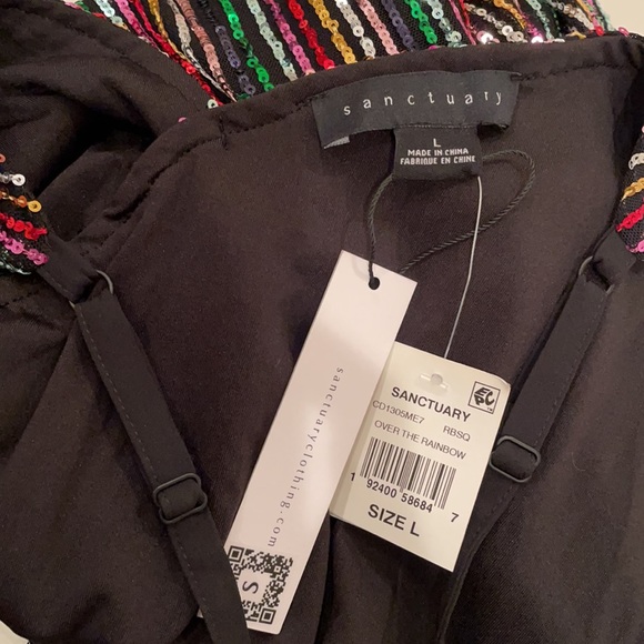 Sanctuary rainbow sequin striped embellished multi cocktail party new with tag - Picture 12 of 14